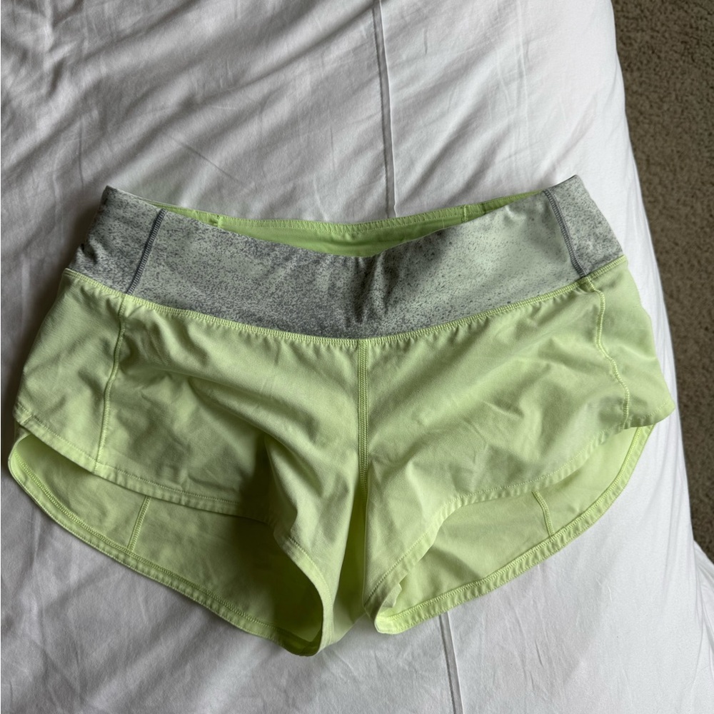 Women's Lime Green Lululemon shorts in excellent condition.
